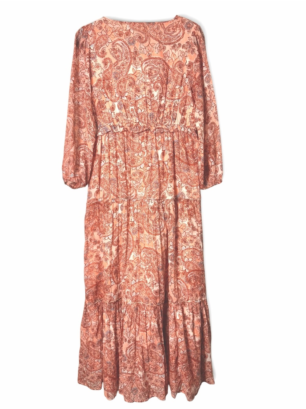 Rachel Zoe Boho Paisley Tiered Maxi Dress Cottagecore Romantic Cotton S - Picture 3 of 7